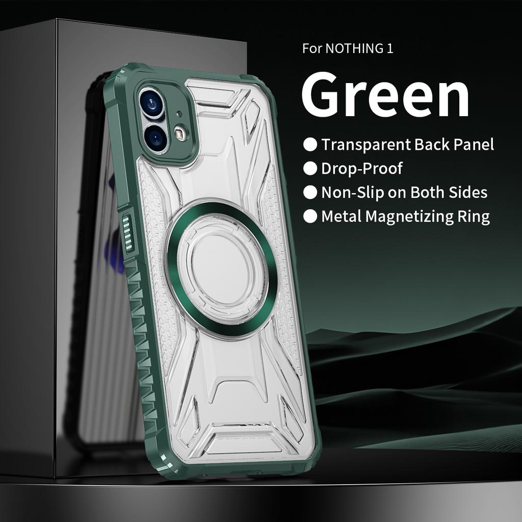 CD Магнитный Дизайн Сверхпрочный Жесткий HD Прозрачная Задняя Крышка Для Nothing Phone 1, Rugger Armor Жесткий PC TPU Чехол