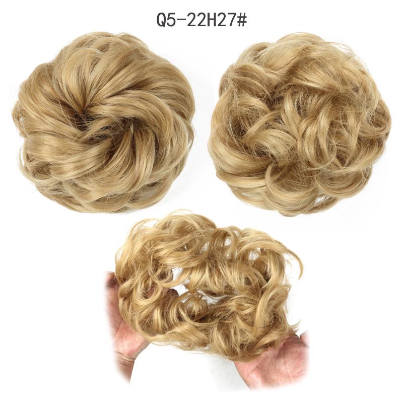 Synthetic Women Fashion Curly Messy Chignon Hair Bun Hair Accessories Elastic Fiber Hairpiece Chignon For Wedding Party Daily Use