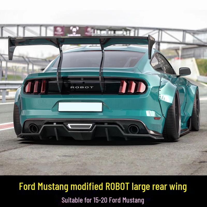 Carbon Fiber Rear Wing Spoiler for 2015-2023 Ford Mustang - High-Rise Design