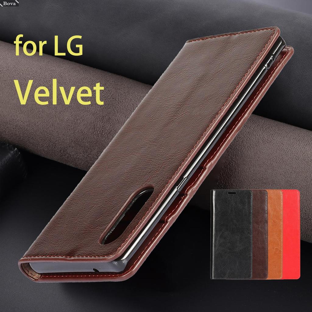 Deluxe Wallet Case for LG Velvet L-52A Premium Leather Case for LG Velvet 5G UW Flip Cover Bags Fundas Coque