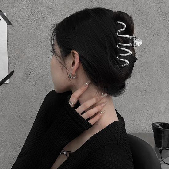 Французский стиль волос коготь скрещивания зубов пружинный дизайн тугая нерегулярная форма волны большая заколка для волос