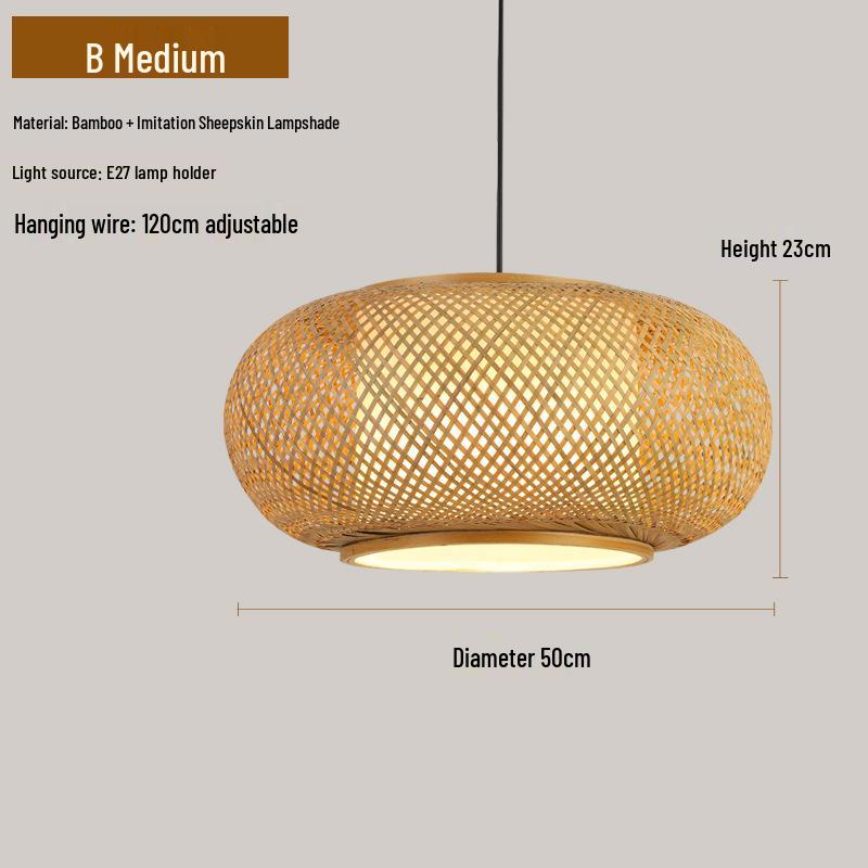 Retro Zen Bamboo Weaving Pendant Lamp for Restaurants & Teahouses