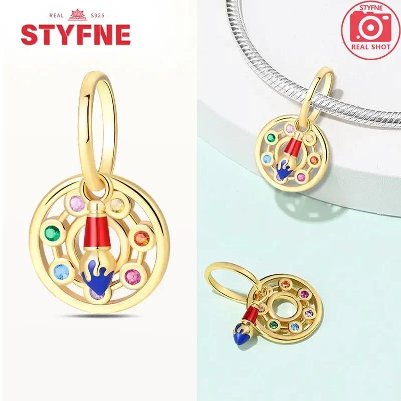 Медьоригинал Звездное небо Подсолнух Зеленое пшеничное поле Масляная живопись Подвески Бусины Для женщин DIY Изящные украшения Подарок