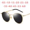 Metal Round Sunglasses Women Polarized Polycarbonate Lens Driving Nearsighted Sunglasses Prescription 0 -0.5 -0.75 -1.0 To -5.0