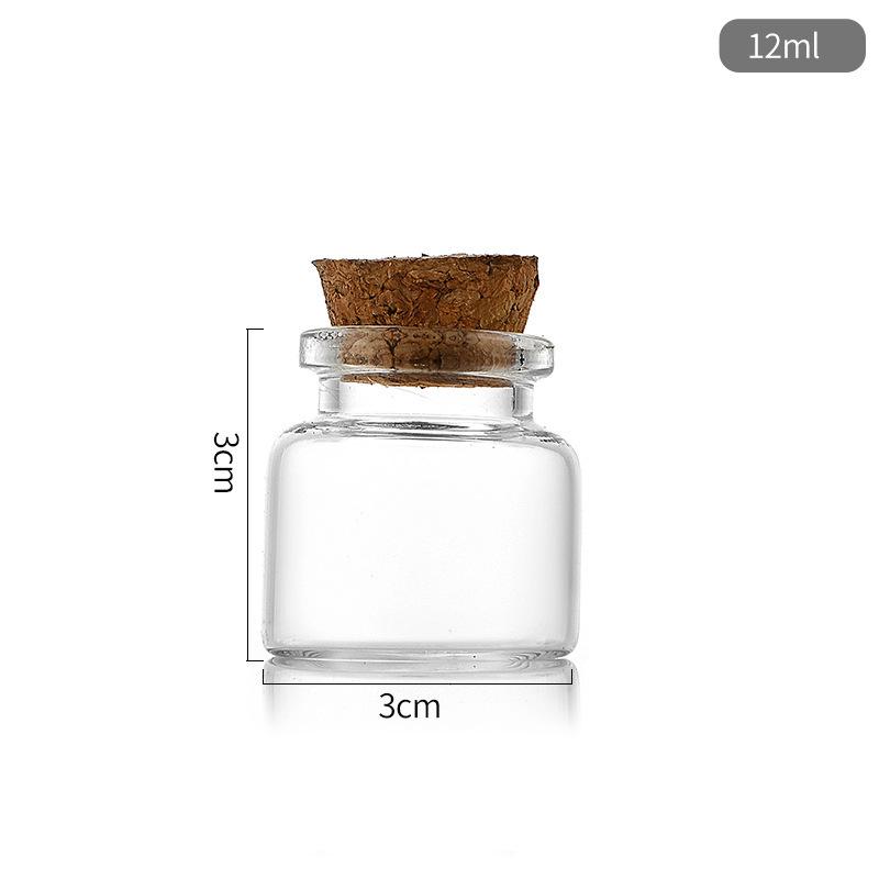 .30 Cal Cork-Stopper Glass Bottle for Incense, Agarwood, Wishing, Tea, Candy