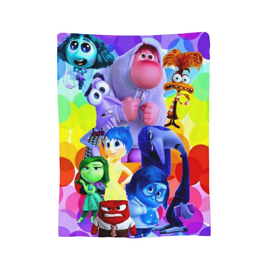 Inside Out Wool Blanket Cartoon Action Comedy Funny Throw Blankets for Sofa Bedding Lounge 125*100cm Rug Piece,