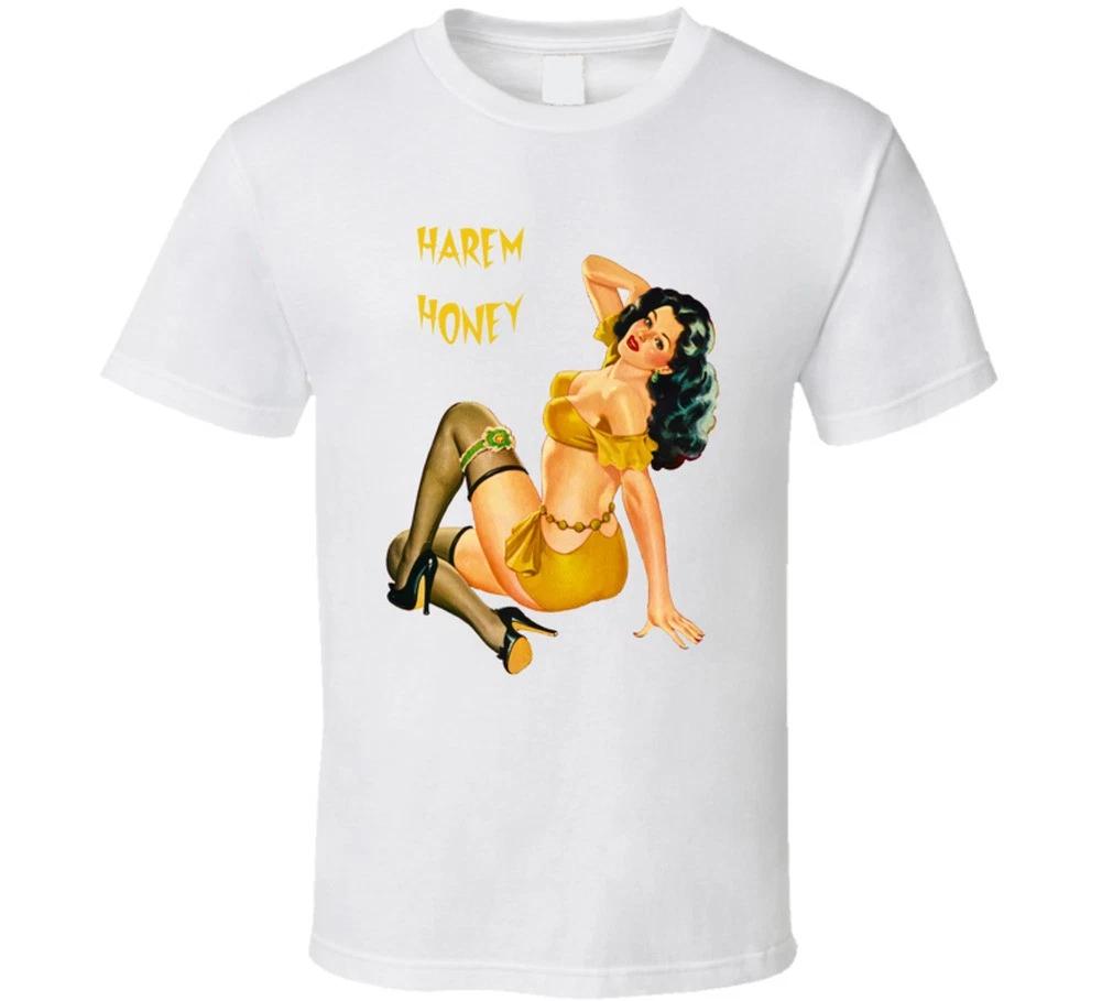 Harem Honey Retro T-shirt Vintage Tee 50s 60s Sexy Pinup Girl Burlesque Model
