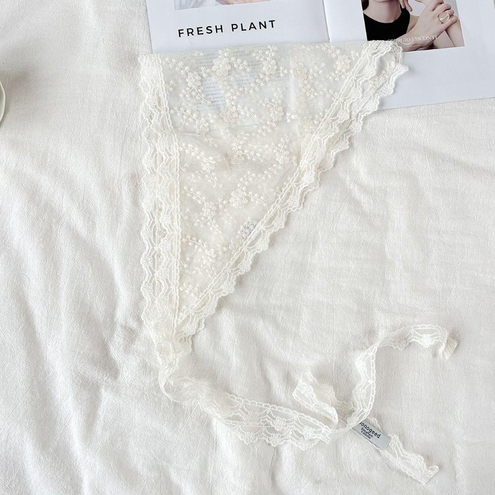 Floral Printed Lace Triangle Scarf Embroidered Embroidered Flower Scarves Butt Curtain  Party