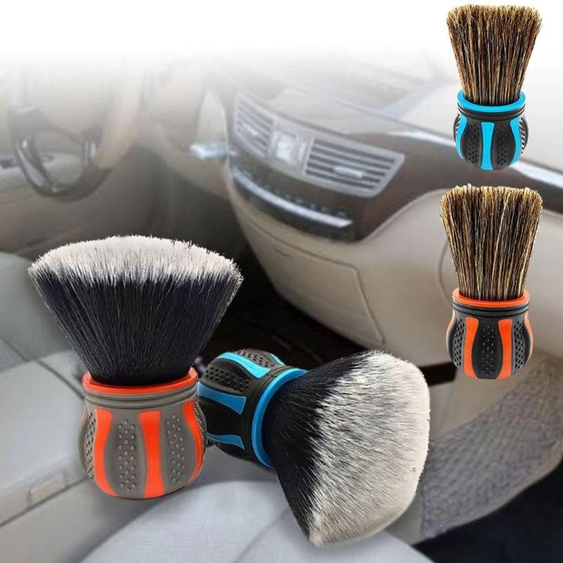 Soft Bristles Car Detailing Brushes Ergonomic Grip Reble Design Air Vent Dust Cleaner Crevice Brush Soft Cleaning Tool
