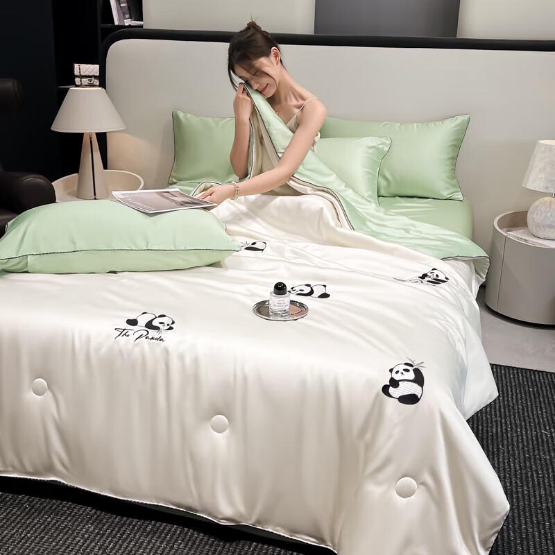 HONGDOU Cooling Washed Silk Feel Summer Quilt Set