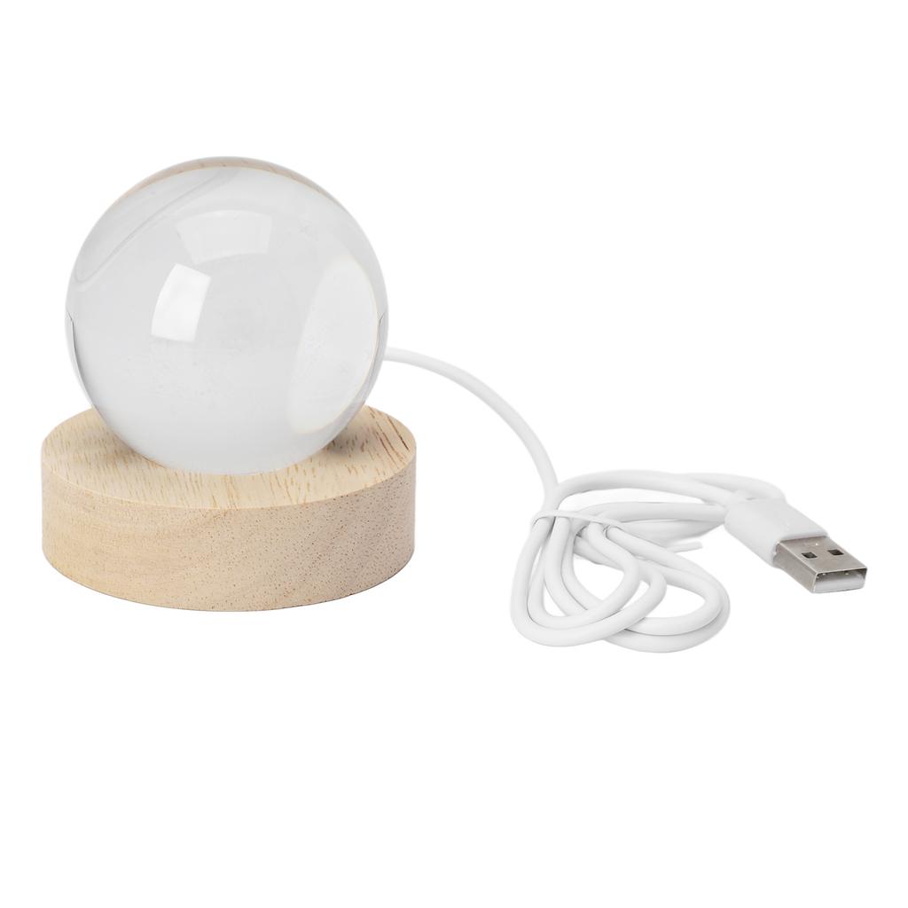 Хрустальный шар с проекцией света Галактика Деревянная основа Домашний декор 5V LED Лампа-хрустальный шар