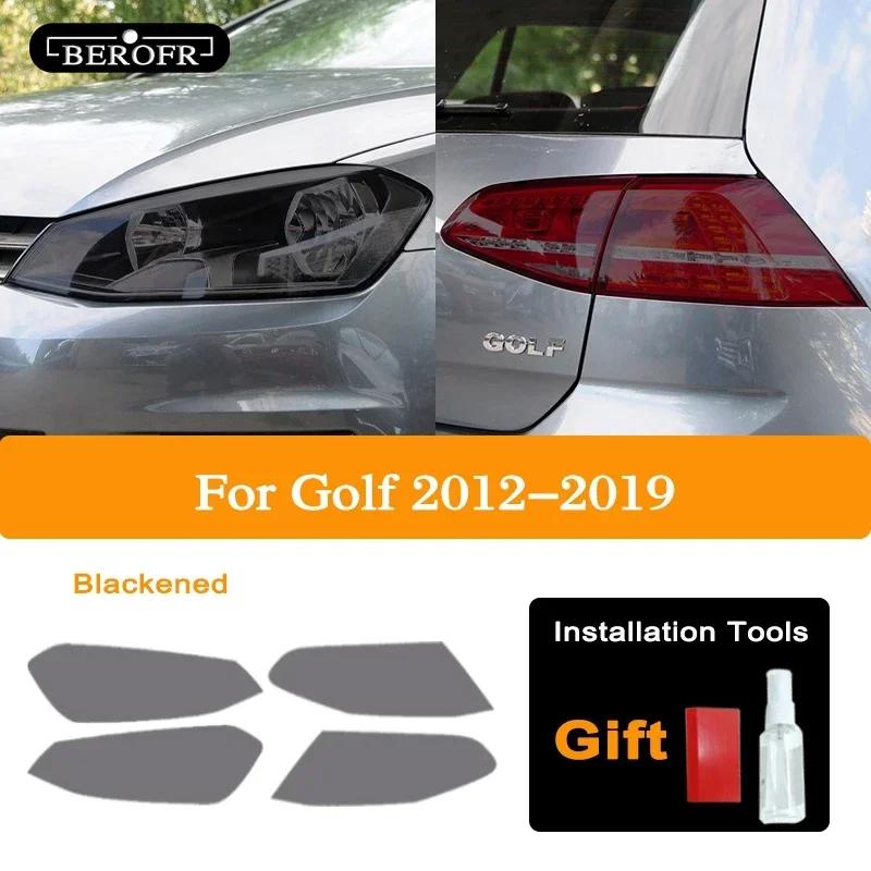 Для Volkswagen VW Golf 7 MK7 2012- Автомобильные фары Тонировка Черная Защитная пленка Задние фонари Прозрачная TPU Наклейка Аксессуары
