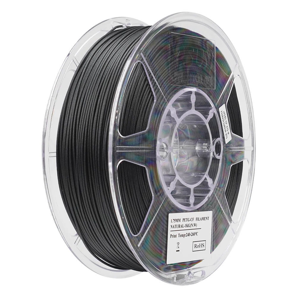 ESUN PETG 3D Printer Filament 1.75mm High Speed Printing Carbon Fiber Reinforced Matte Surface Various Grade Transparent Plastic
