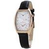 Wristwatch for Men and Leather Dual Time Black [Salvatore Marra] Women, Strap, Unisex, Rectangular, Square, [] No.3, Rose,