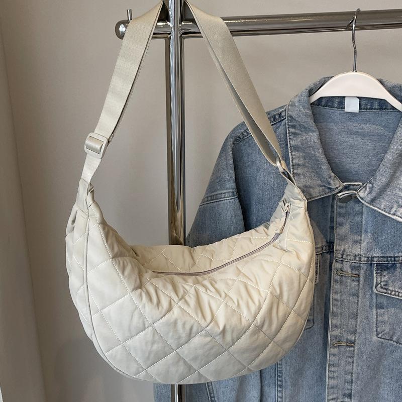 Простая сумка через плечо из нейлоновой ткани, стеганая сумка-пельмень, повседневная сумка через плечо для мужчин и женщин