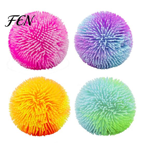 Stress Relief Toy Fuzz Ball Toy, TPR Fuzzy Squeeze Fidget Soft Tactile Anxiety Relieving Office Desk for Focus Aid, Hand Relaxation Exercise