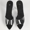 12CMSquare Toe Crystal Slippers, Transparent Chunky Heel Non-slip Slides, 2026 Sexy Wedding Car Model Nightclub ShoesLDF-19876-7