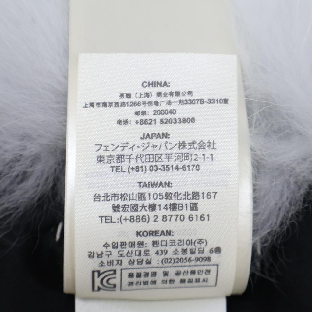 Fendi [Отличное состояние/Одобрено внутри страны] FNL121 1UY F07SQ Мех лисы/Шелковый кожаный ремень Типпет Шарф HERON+BLACK Б/У