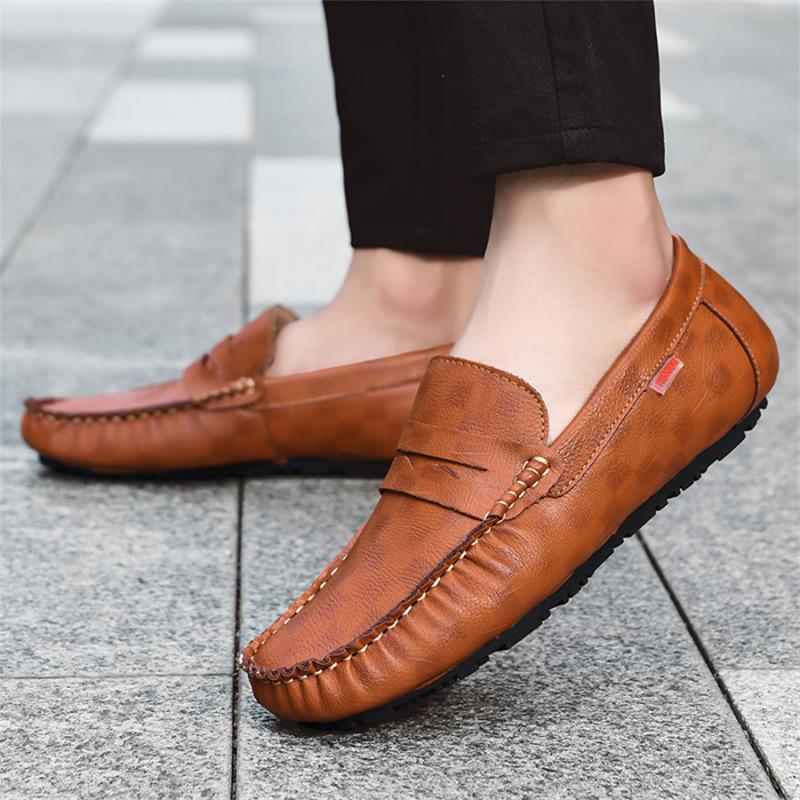 Shoes Handmade Doudou shoes 38-48 One-pedal lazy driving leather shoes Low-top overalls casual shoes