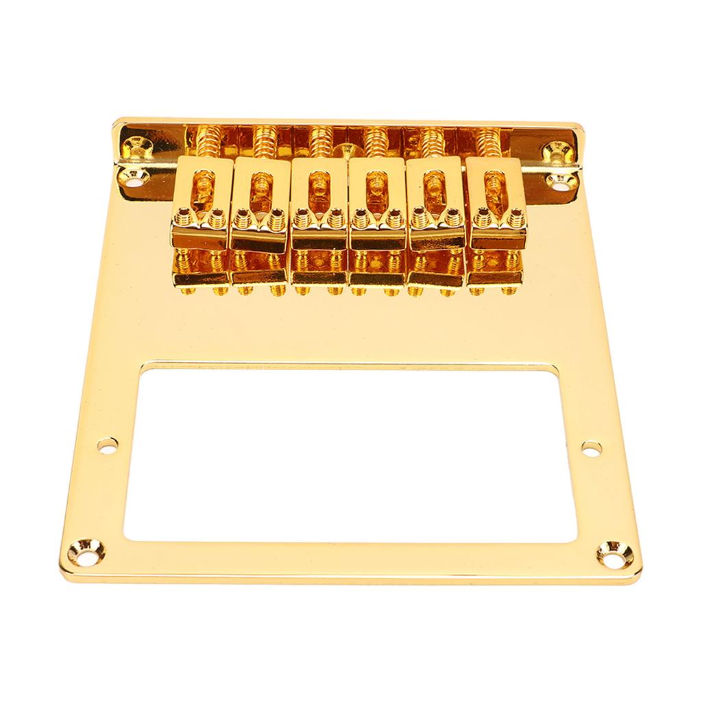 Guitar Bridge Metal Adjustable 6 String Bridge Accommodate Humbucking Pickups Gold
