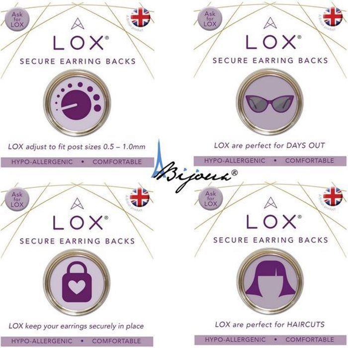 Stones and Minerals. Secure Clasp Hypoallergenic LOX Earrings, Aloxia. Color Rose Gold. 2 Pairs.