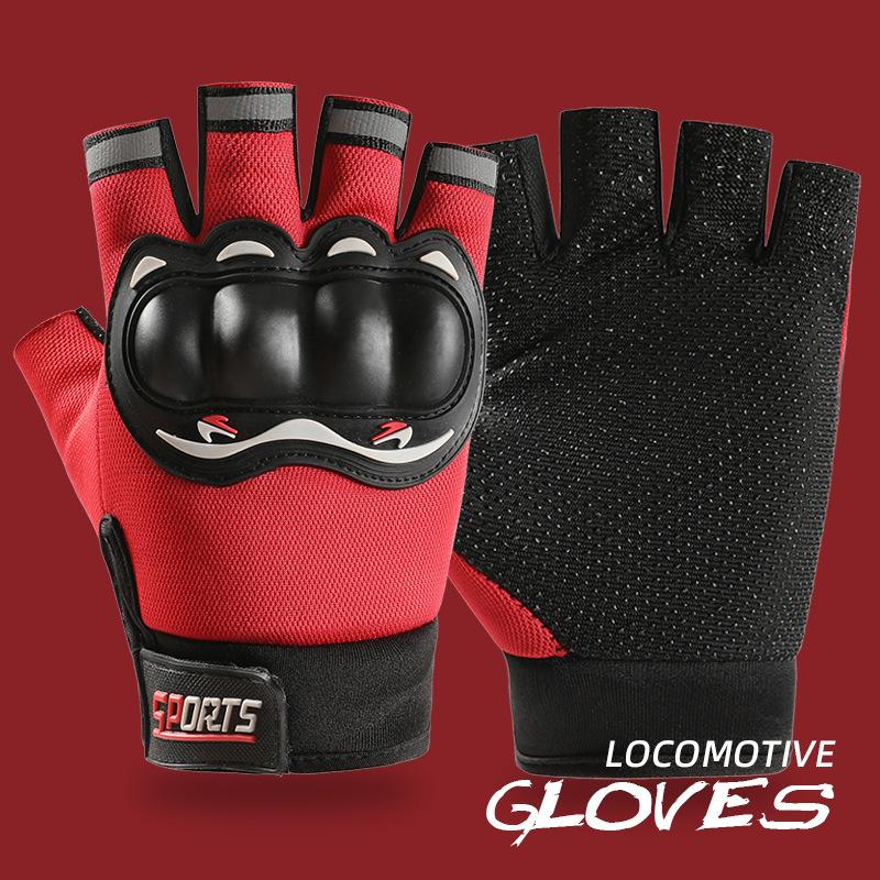 Мотоциклетные перчатки Мужские Мотоциклетные Уличные Гоночные Экипировка Защита Ладони Дышащие Перчатки Без Пальцев Рыцарские Противоударные
