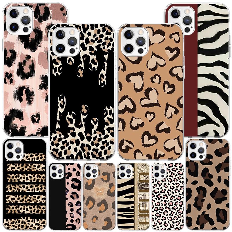 Leopard Print Phone Case For iPhone 17 Air 16 Pro Max 16E 15 + 14 Plus 11 12 13 Mini 7 8 SE Gift Print Cover Fundas 17 Air 16 Pr