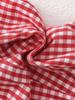 Red Plaid Strawberry Suspender Vest & Ruffle Shorts Set for Baby & Toddler Girls