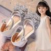 Korean Girls' Leather Shoes Summer Dress Foreign Gas Crystal Shoes 2025 New Children's Baby Sparkling Rhinestones
