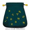 [A1442] - Turquoise 'Astrological' Velvet Tarot Pouch - 20x20 Cm