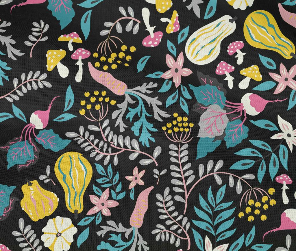 oneOone Cotton Flex Black Fabric Floral Sewing Craft Projects Fabric Prints By Yard 40 Inch