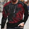 Vintage Men's Long-Sleeved Eagle Print 3D Printed Outdoor Street Long-Sleeved Sports Fashion Long-Sleeved Casual Oversized Top
