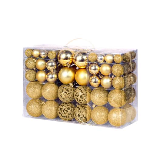 Yousheng 100 Pcs Christmas Balls Ornaments Plastic Shatterproof Hanging Balls Decoration for Xmas Tree Holiday Home Party Decor