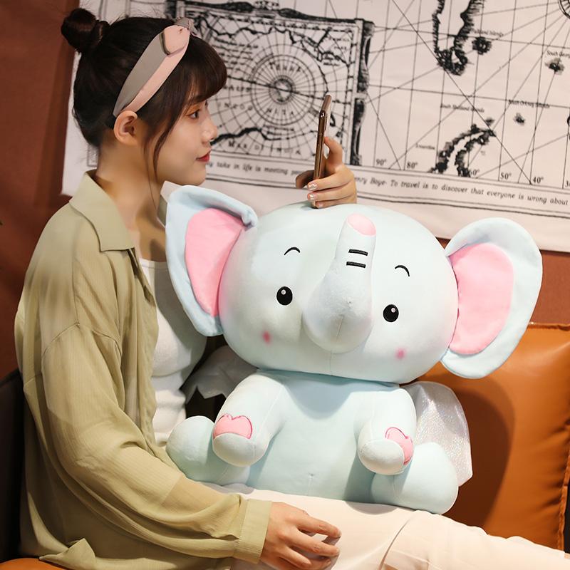 Милый ангел-слон, мягкая игрушка, мультяшный мягкий слон, плюшевая кукла-животное, детская спящая успокаивающая кукла, подарок на день Святого Валентина для девочек