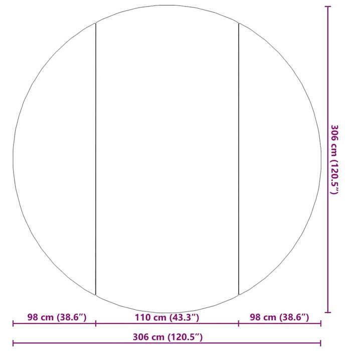 VidaXL Pool Cover, Round Ground Sheet, Swimming Pool Cover, Pool Protection Garden Terrace, Light Grey Ø306 Cm 94216