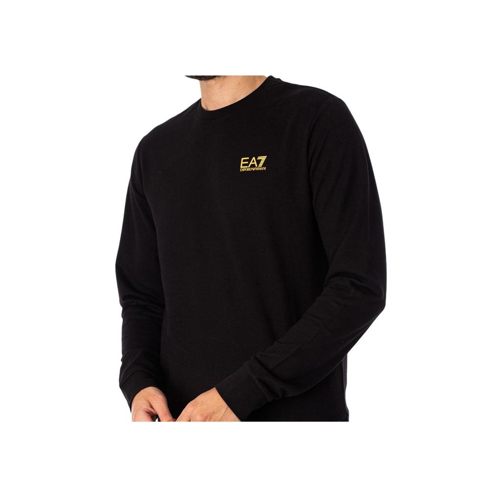 Emporio Armani Мужская футболка с длинным рукавом EA7 Logo, однотонная, черная 6KPT14-PJ6RZ-1200