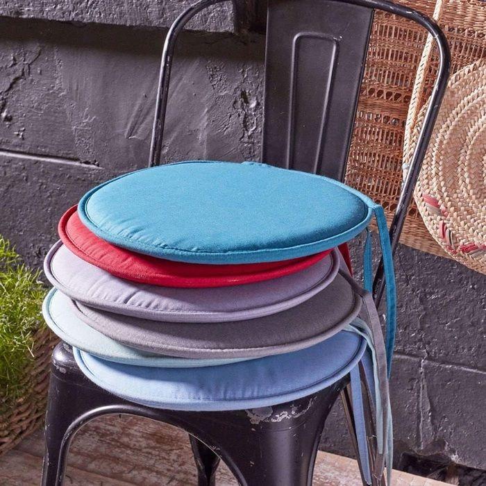 Galette de chaise ronde Unie Pop color 40 cm Anthracite