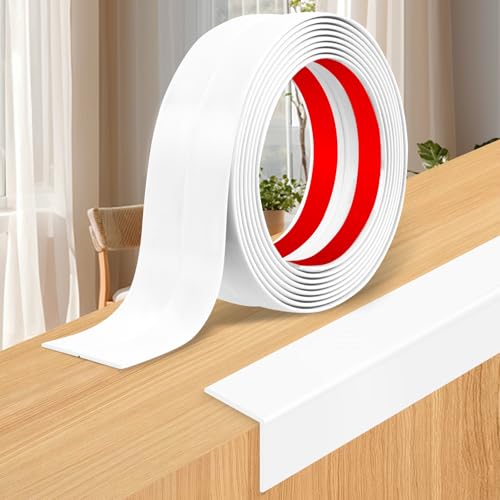 Self-adhesive flexible corner protector White 0.8 inches wide and 40 feet long