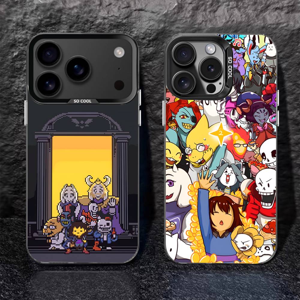 Чехол для телефона Game U-Undertale-es для iPhone 17,16,15,14,13,12,11,Pro,Max,Plus, Черный Матовый Ударопрочный Чехол
