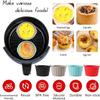 3/4/6/12Pcs Air Fryer Silicone Egg Poacher Cups Silicone Egg Cooker Mold Baking Custard Tart Pie Desserts Egg Poaching Maker