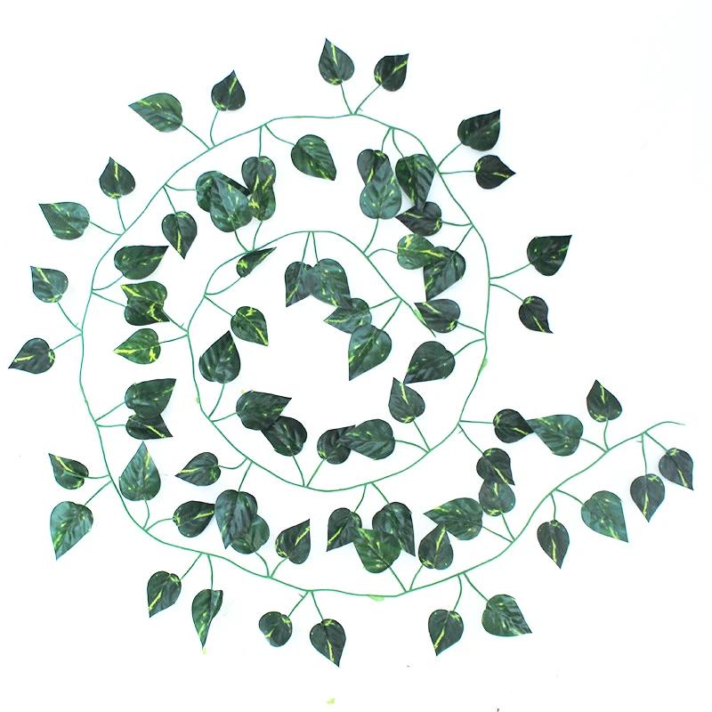 1 шт. 210 см Зеленый шелк Искусственная подвесная рождественская гирлянда Растения Лоза Листья Сделай сам Дом Свадебная вечеринка Ванная комната Сад Украшение