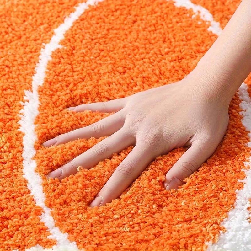 Halloween Pumpkin Bath Mat Non Slip Machine Washable Knitted Polyester Fiber TPR Absorbent Soft Home Furnishings