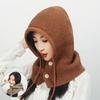 Autumn Winter Women's Knitted Hat Scarf Integrated Warm Ear Protection Neck Protection Shawl Wool Hat