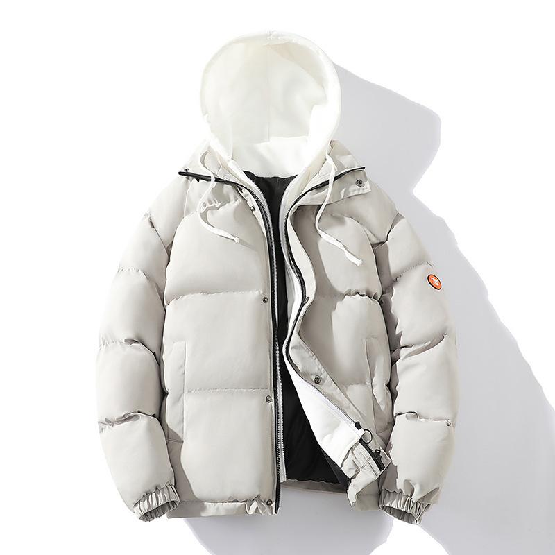 Осенне-зимняя хлопковая одежда с капюшоном, модный поток для пар, фейковые две вещи, утолщенная хлопковая одежда, теплые куртки, студенты