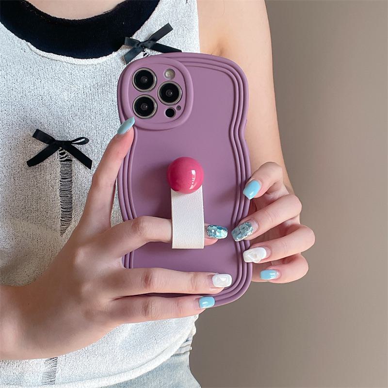 Wave X Silicone Full-Cover Anti-Fall Apple 15ProMax Phone Case with Simple Ring for Summer Joy