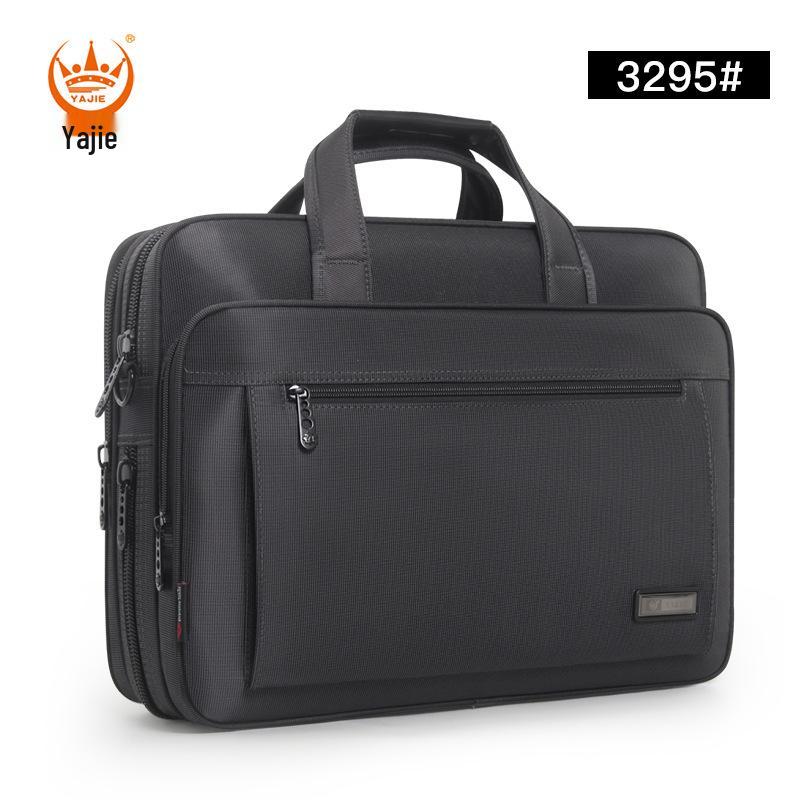 Мужской деловой портфель большой вместимости: Износостойкая компьютерная сумка через плечо из ткани Оксфорд