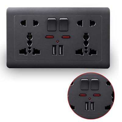 Стандартная розетка Usb ЕС, серая встроенная настенная розетка
