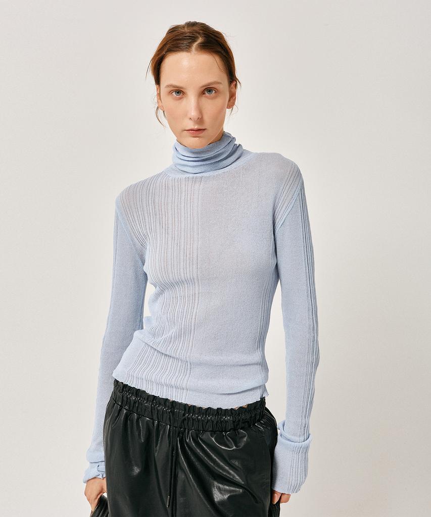 LABELARCHIVE W Eli Rib Turtleneck Light Blue