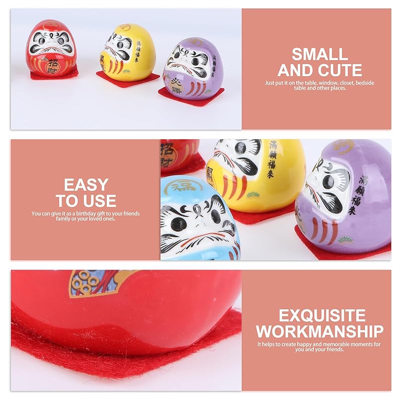 Homoyoyo 10 штук мини-дарума фигурка Дарума мини милая Керамика настольная керамическая предмет интерьера 5X4см мир приглашение богатства удачи японский