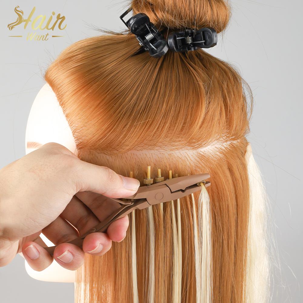 Щипцы для наращивания волос, микробусины из нержавеющей стали, щипцы для наращивания микрозвеньев, щипцы для наращивания волос с мишурой и перьями